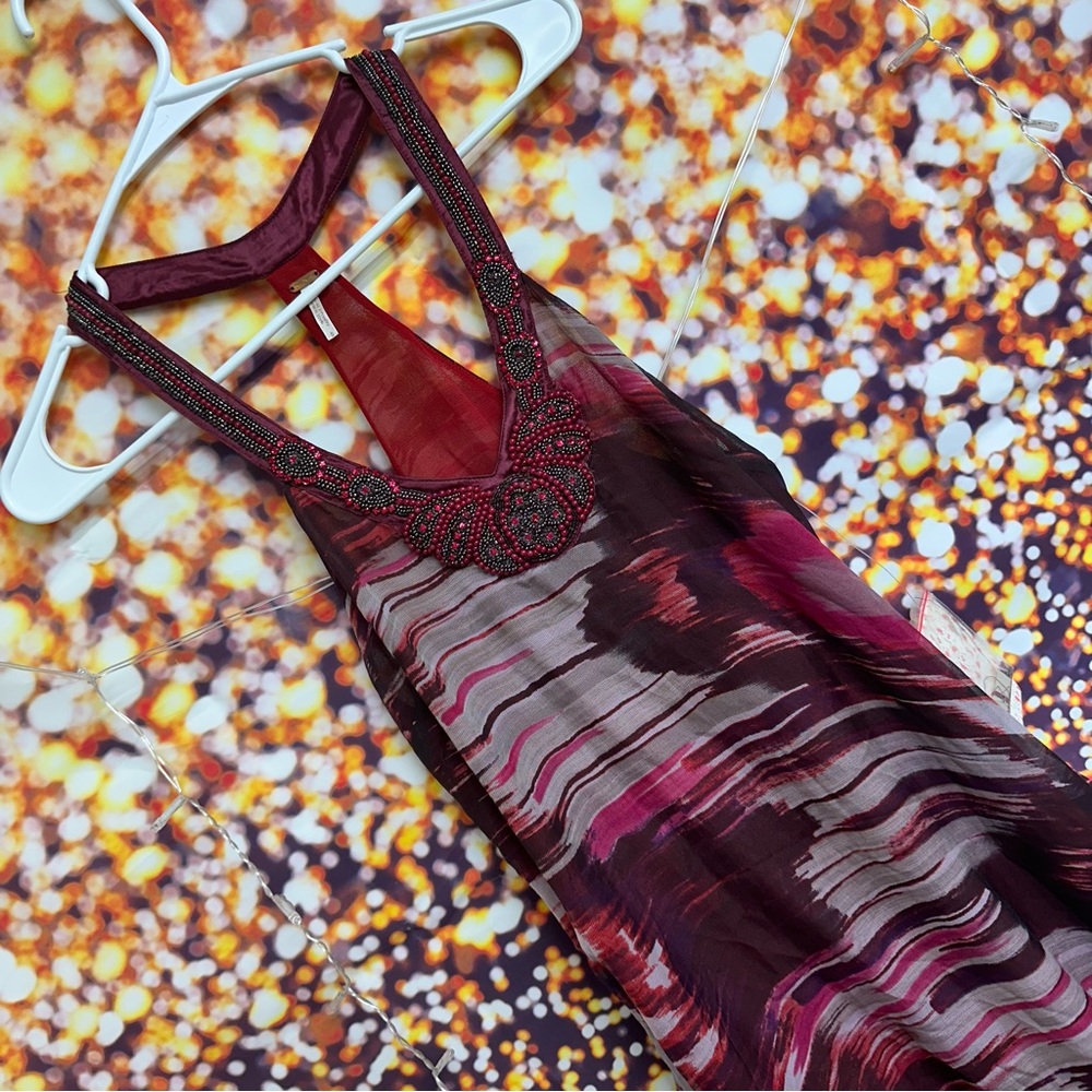 New Free People Red Combo Dress size 0